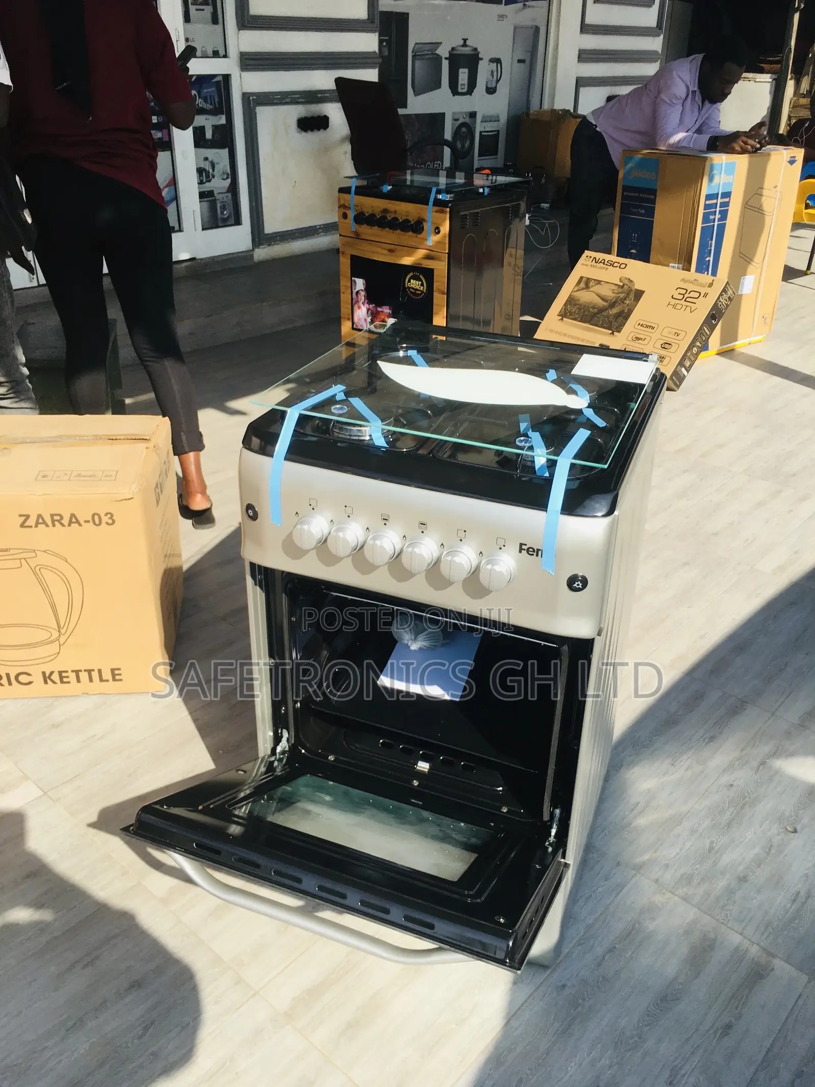Sliver 4 Gas Burner Ferre Oven With Grill 50x55