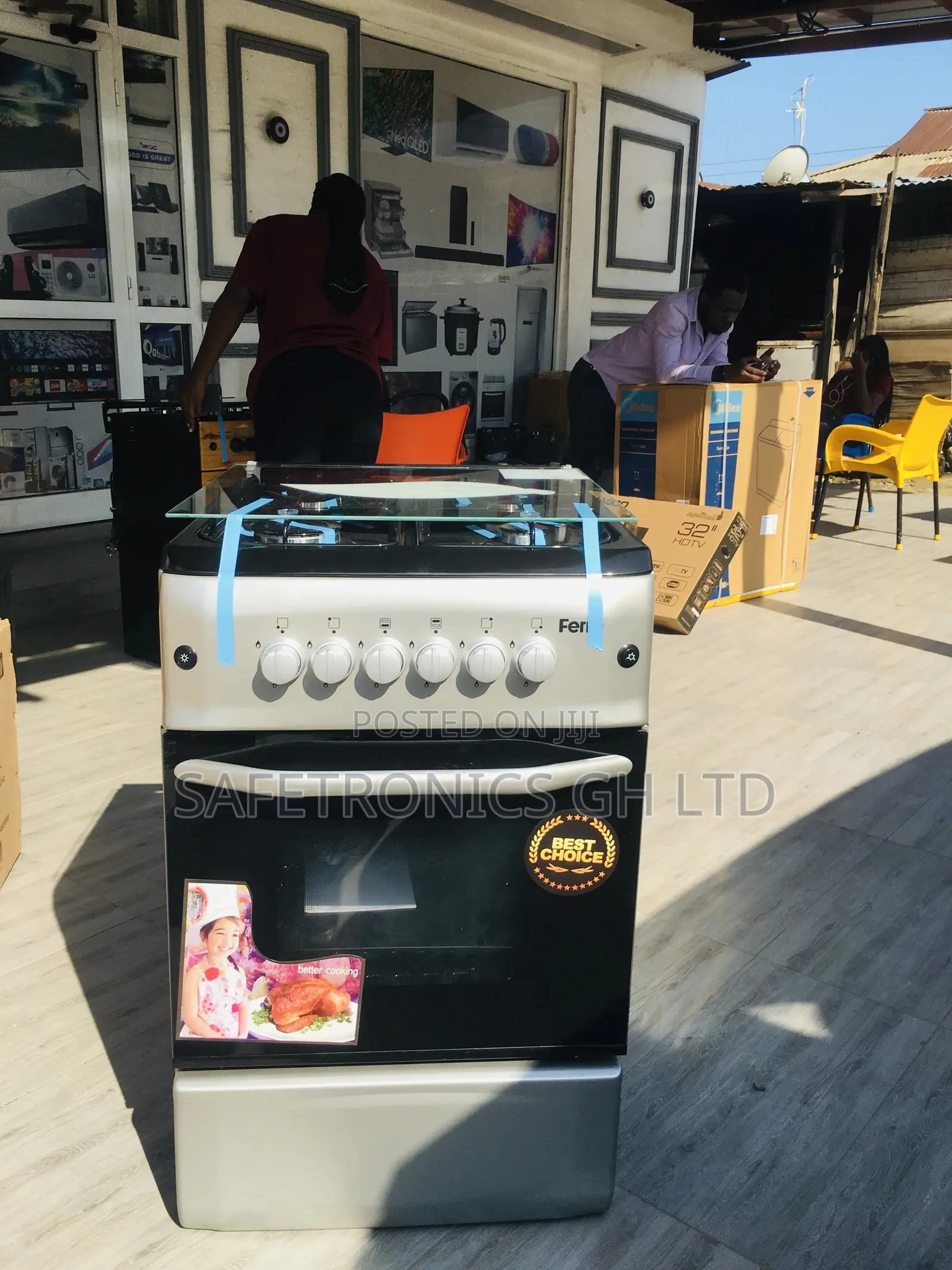 Oven With Grill Ferre 4 Gas Burner Cooker 50x55