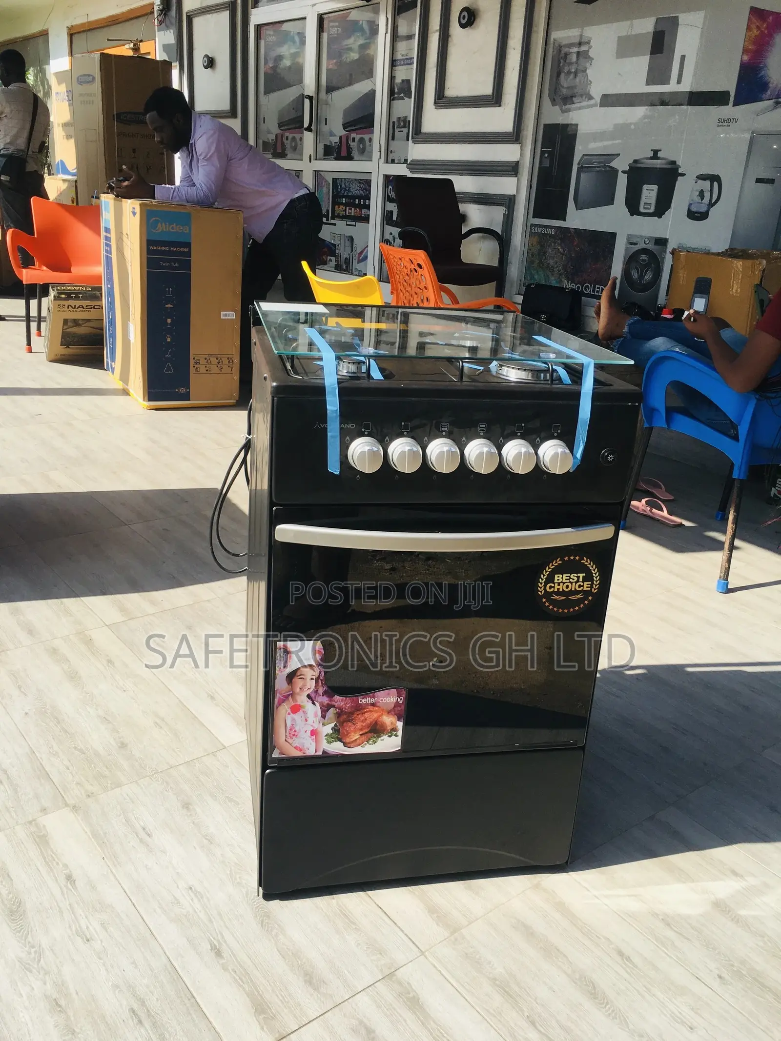 Efficiency Oven With Grill 50x50 Volcano 4 Gas Burner