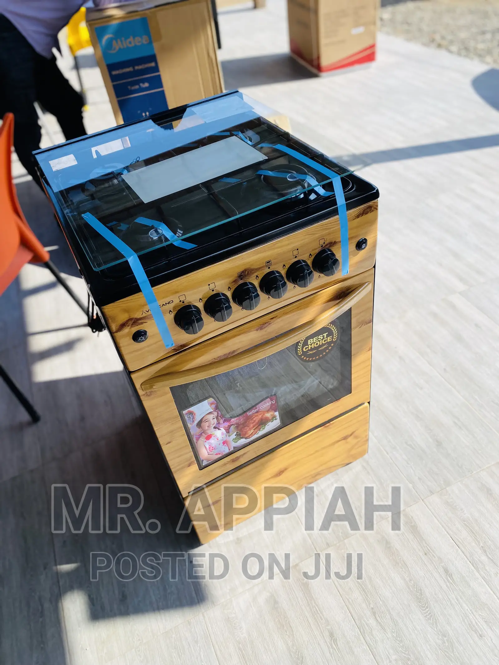 Volcano Light Wooden 4 Gas Cooker(Light Wooden)Ignition.