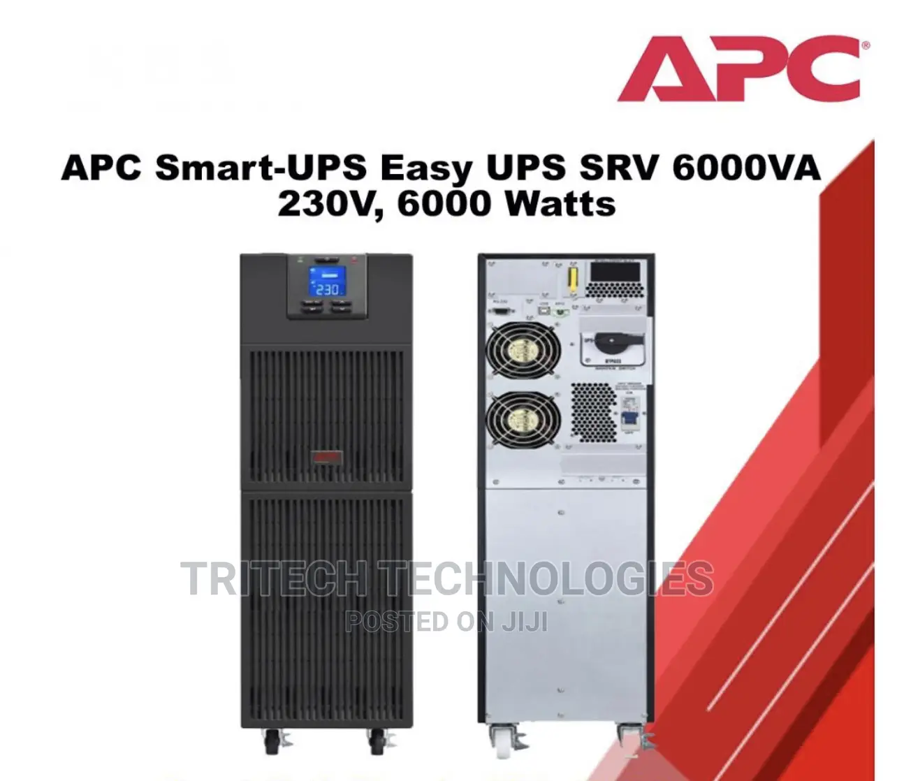 APC Smart UPS Online 6kva/6kw, Tower, 230V
