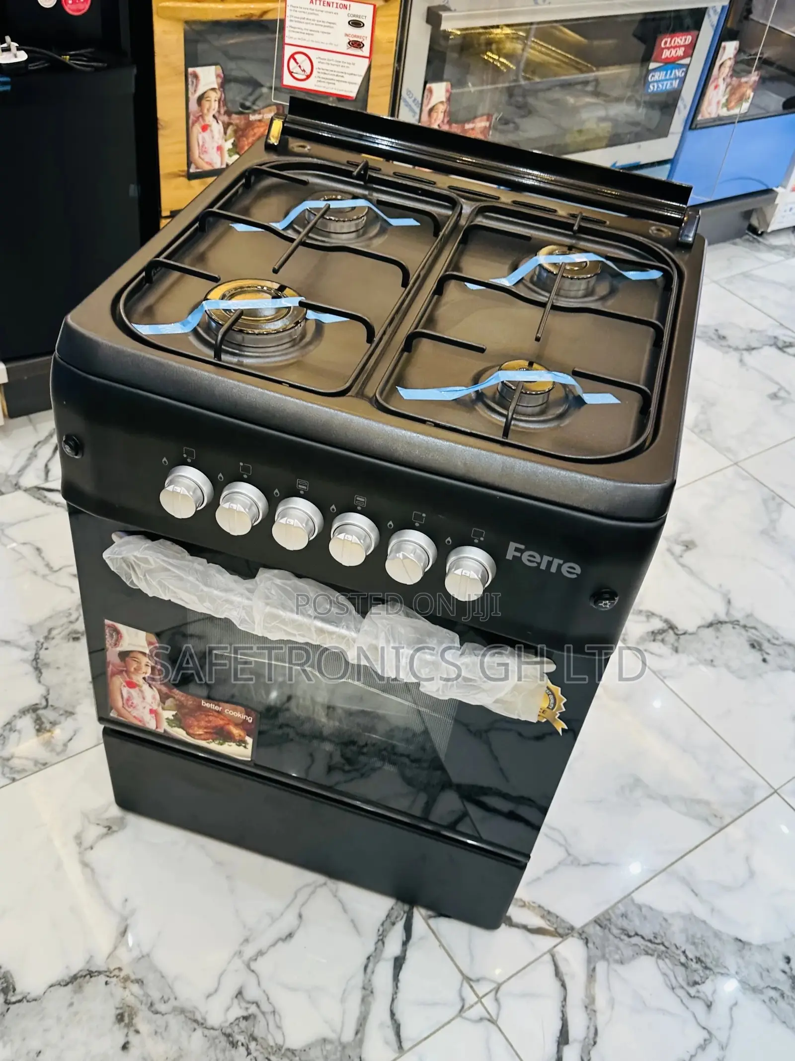  for 4 Gas Ferre Oven With Grill 50x55 Black