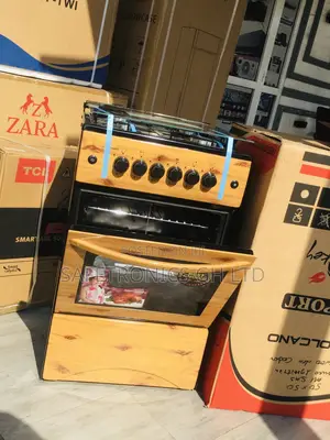 4 Gas Burner Oven With Grill Light Wooden 50x50