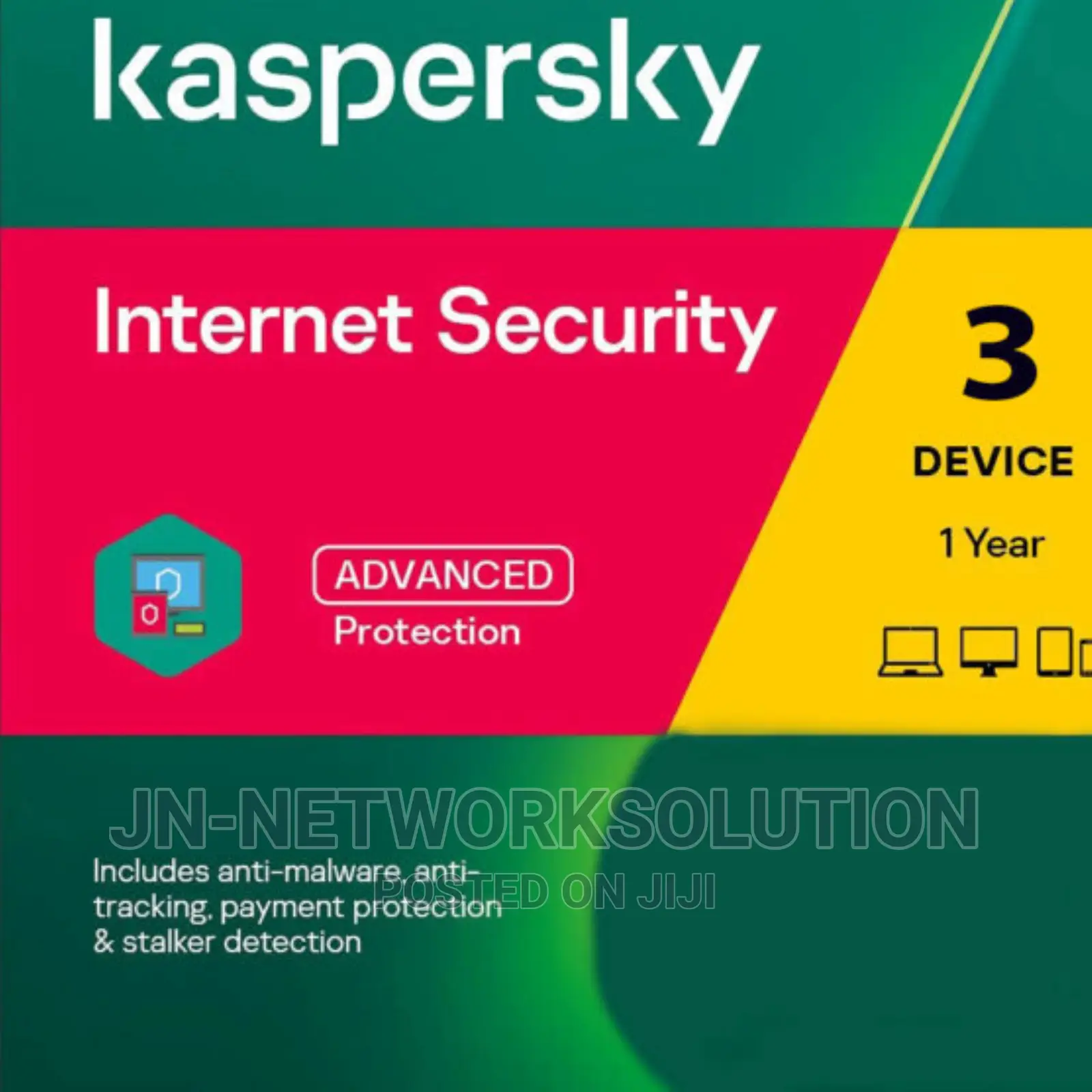 Kaspersky Internet Security 3 Devices 1 Year Windows/Mac/And