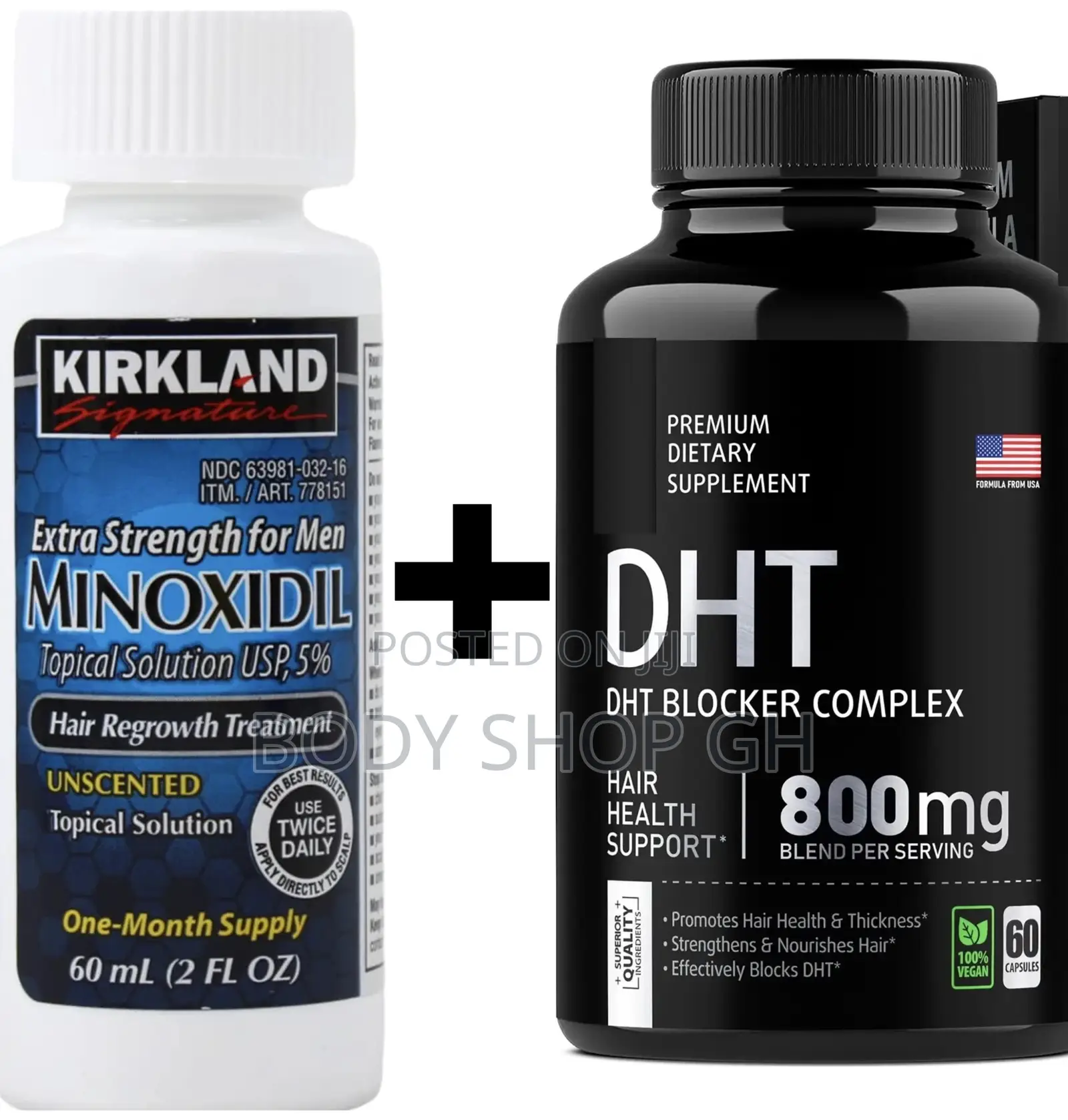 DHT Blocker + Biotin + Minoxidil- For Receding Hairline
