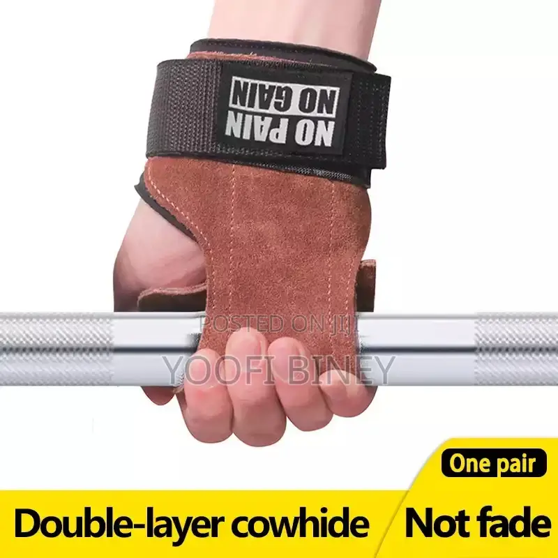 Durable Cowhide Leather Gym Gloves With Wrist Support