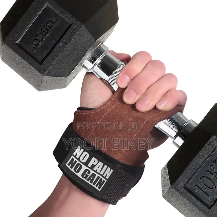 Durable Cowhide Leather Gym Gloves With Wrist Support