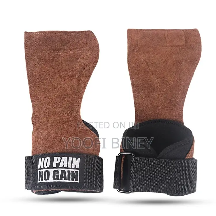Durable Cowhide Leather Gym Gloves With Wrist Support