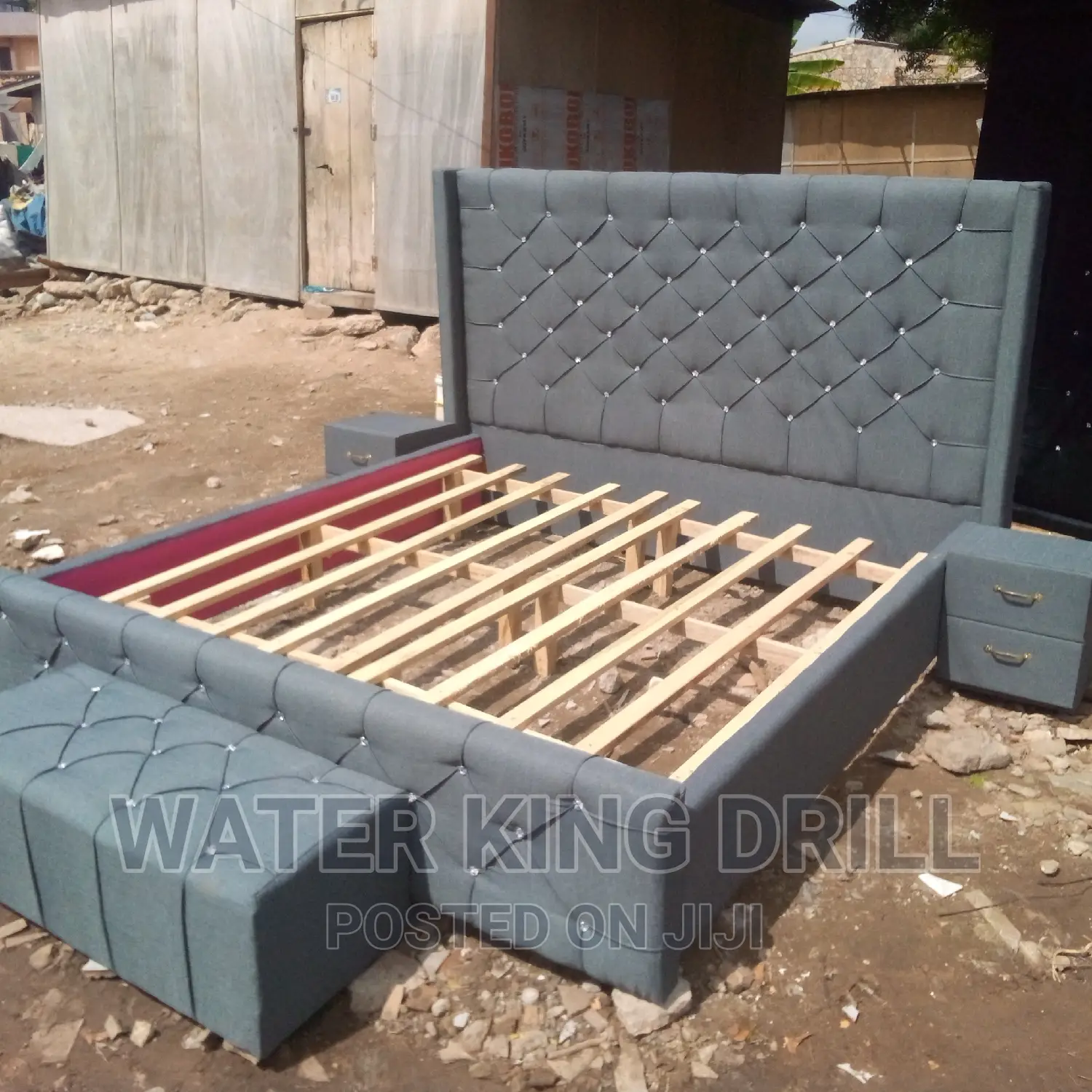 King Size Bed Frames With Side Drawers and Ottoman
