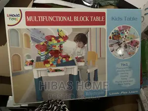 Kids Activity Table With Building Blocks Chair