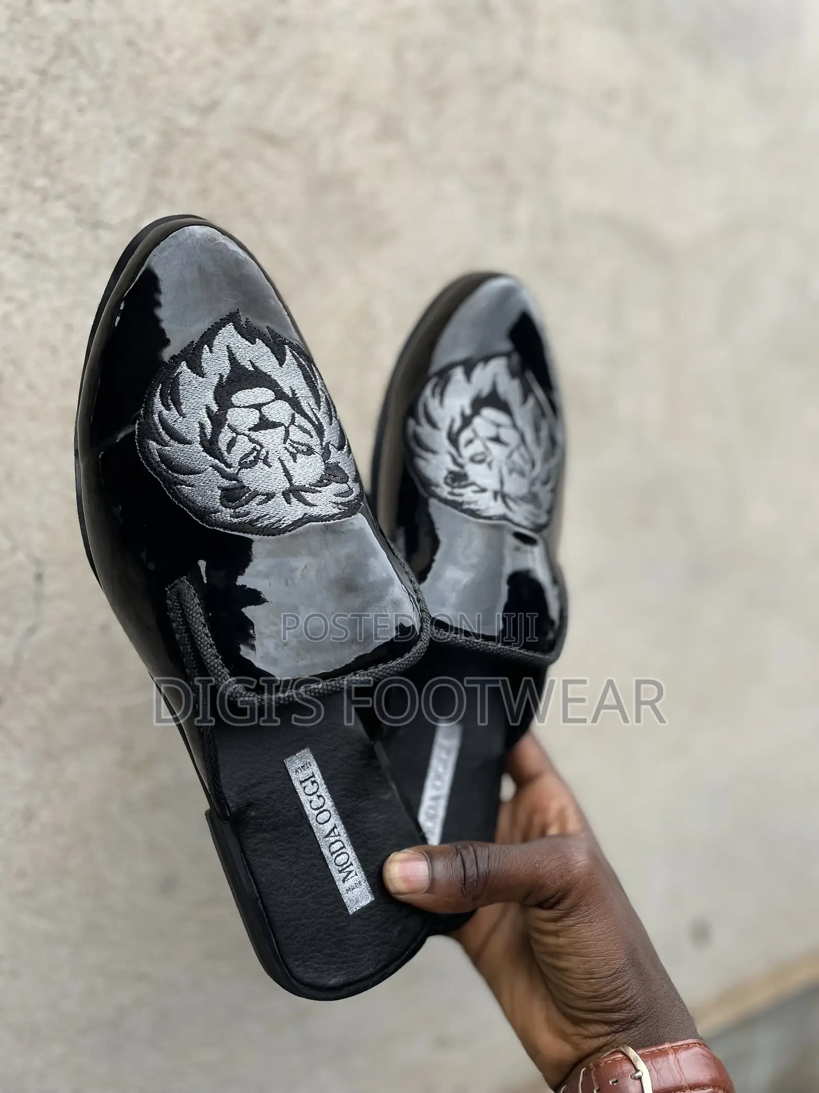 Black Embroidered (Mirror) Half Shoe