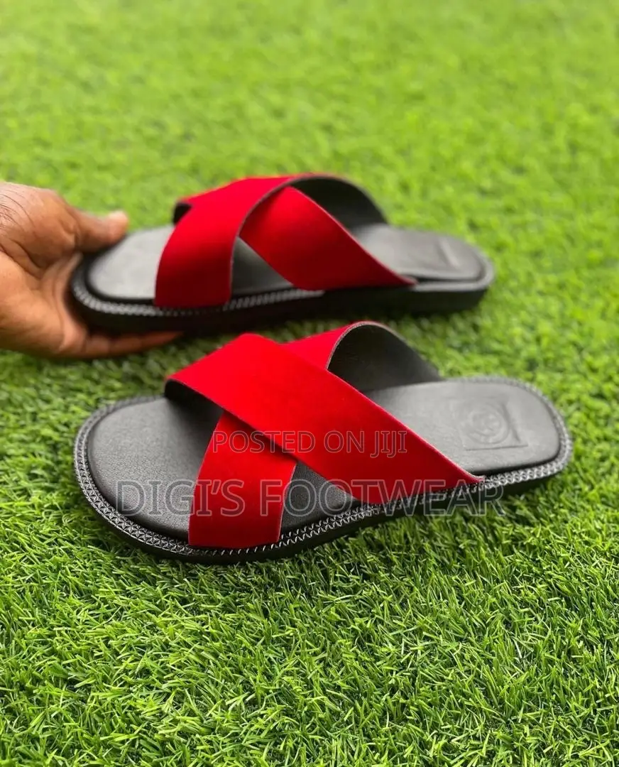 Red Suede Heavy Chunk Slipper