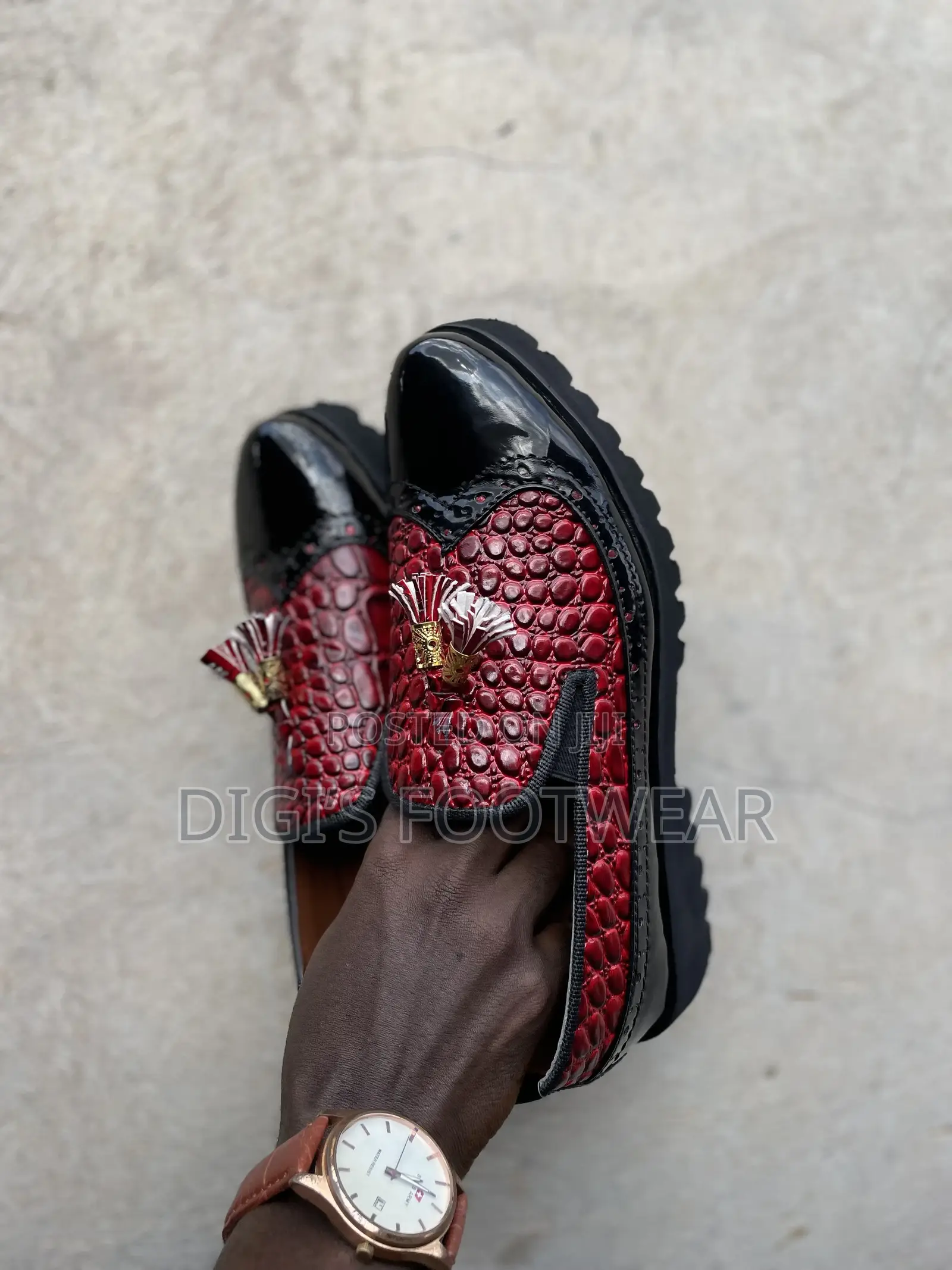 Red and Black Leather Shoe