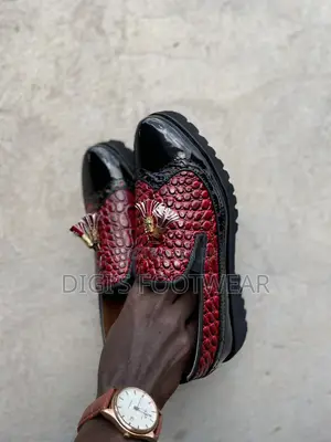 Red and Black Leather Shoe