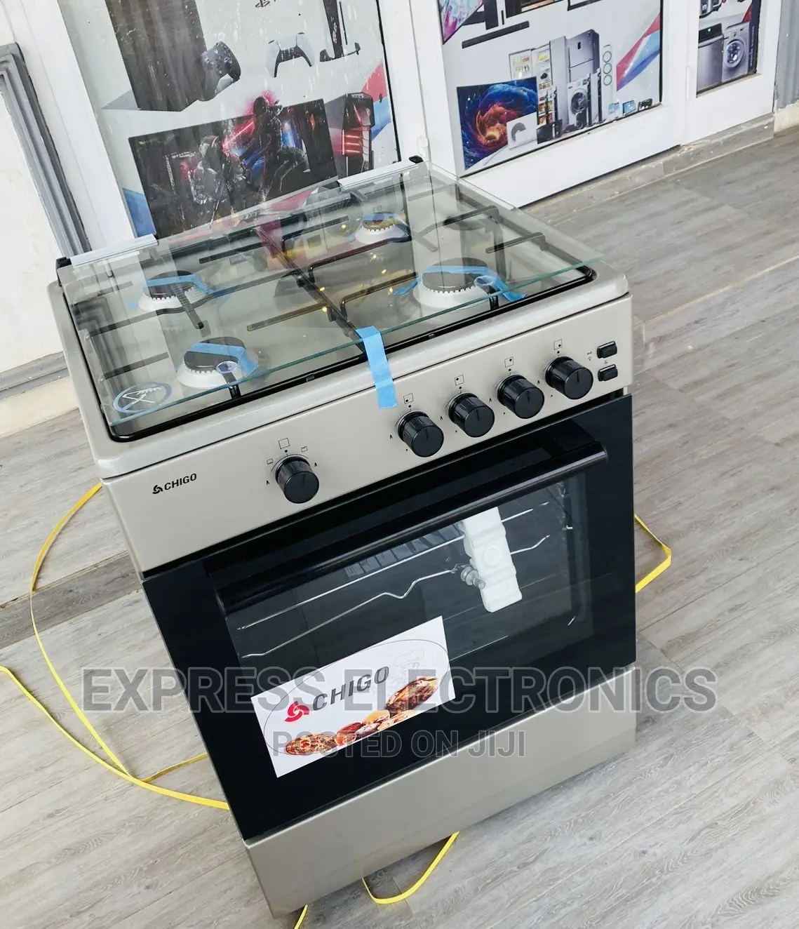 Chigo 60x60 Gray Ignition,Oven and Grill,Stainless Steel