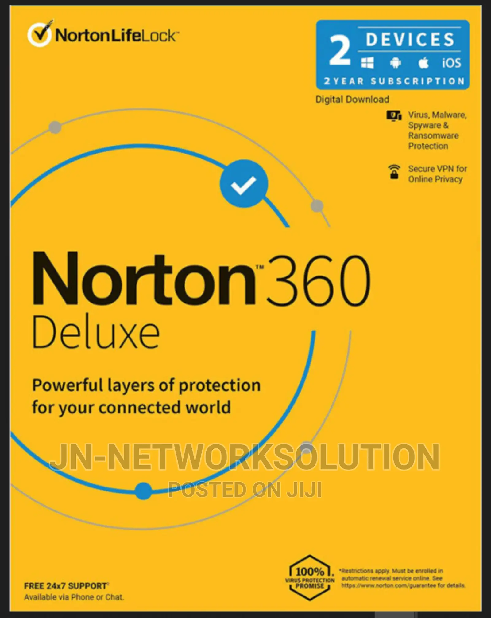Norton 360 Deluxe 2 Devices 2 Year Windows/Mac/Android/Ios (