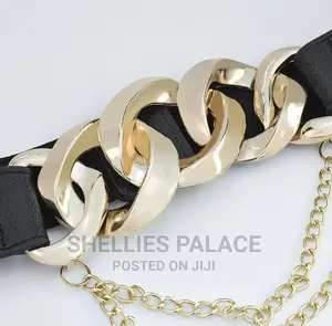 Ladies European And American Metal Chain Multi Buckle Belt