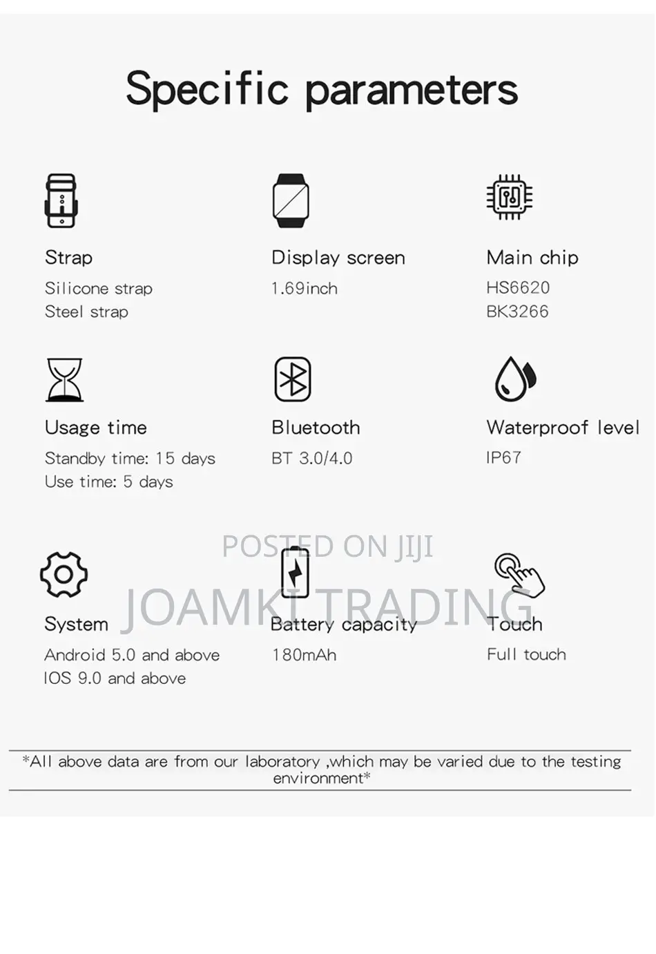 Smart Watch, Unisex, Bluetooth Calls,Full Touch,Waterproof