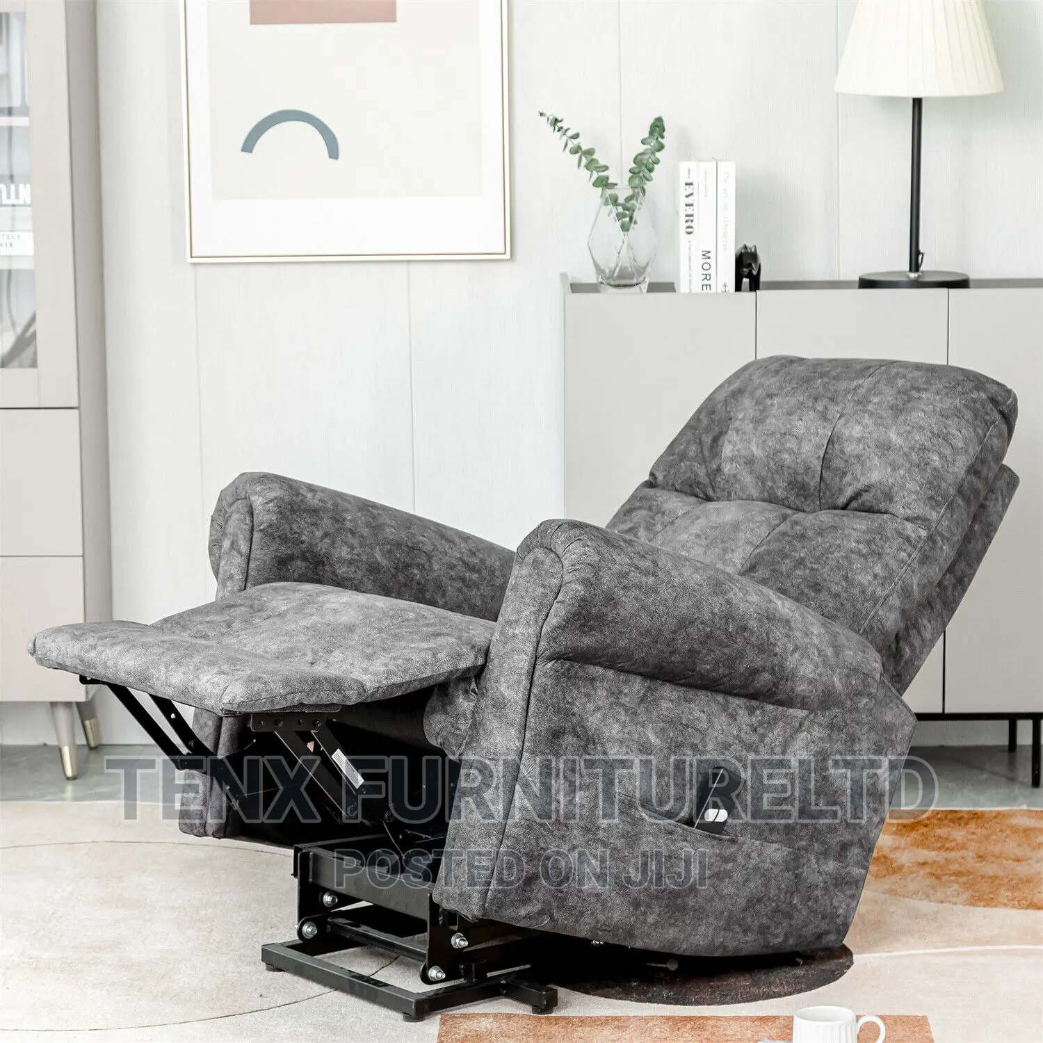 Fabric Electric Riser Recliner Chair Single Sofa Power Lift