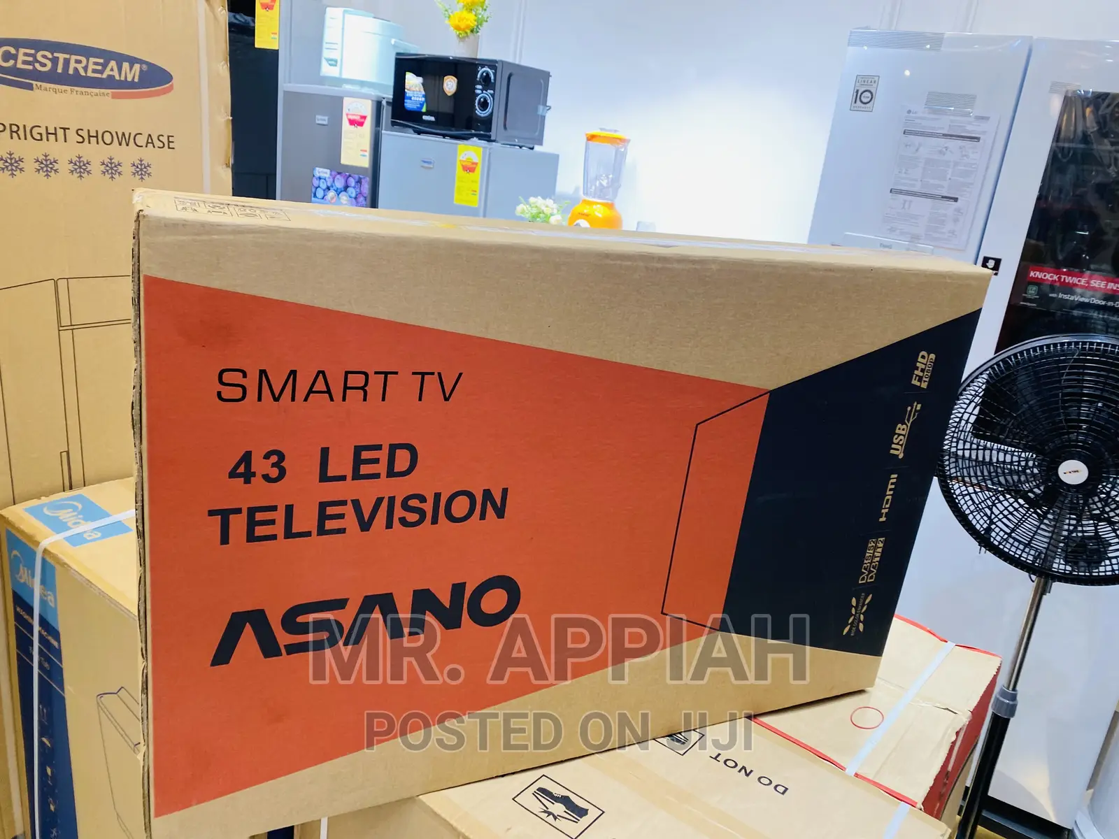 Basic Black Asano 43 Inch Smart Digital Satelite Tv