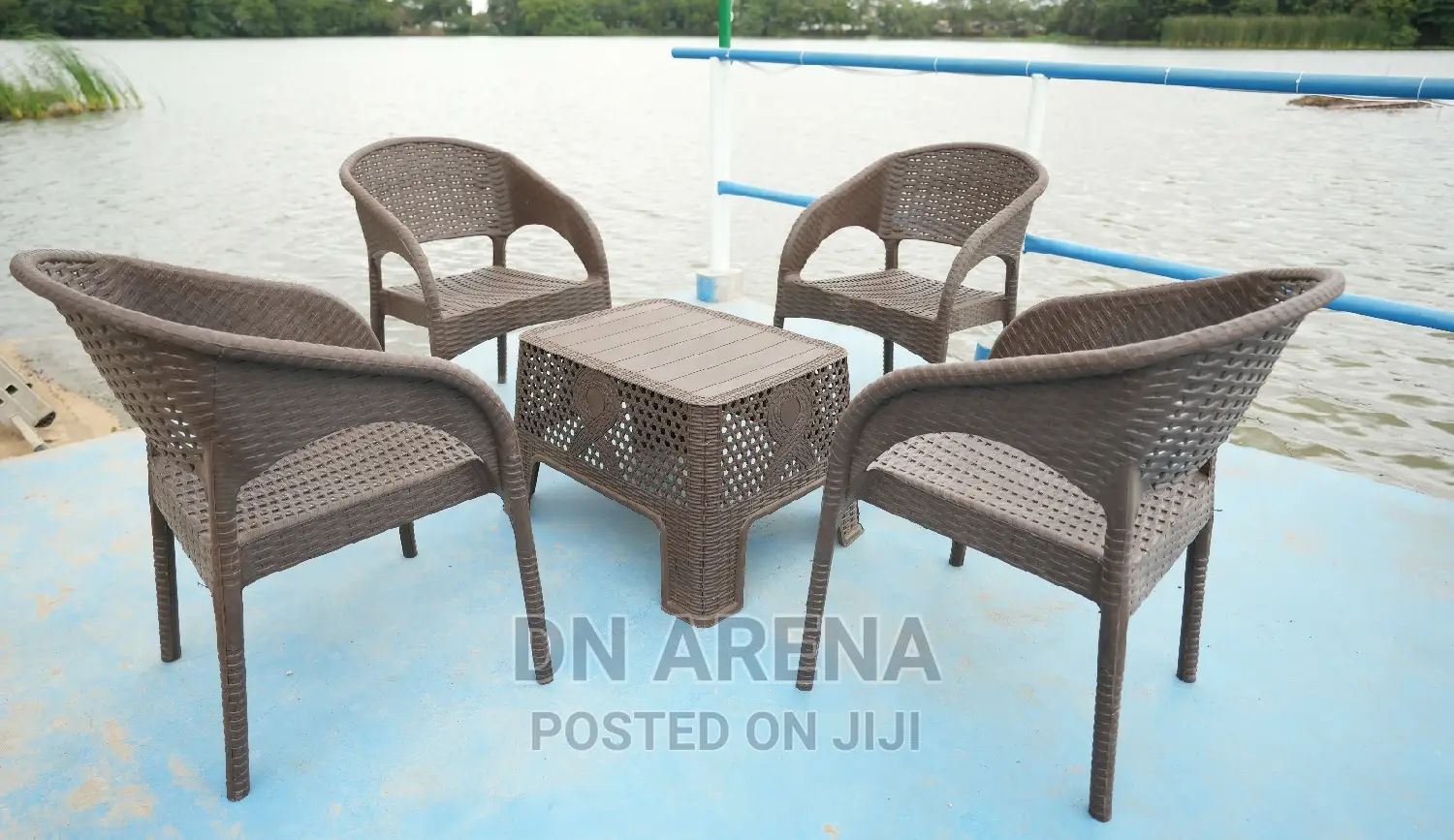 Rattan Table With 4chairs Set