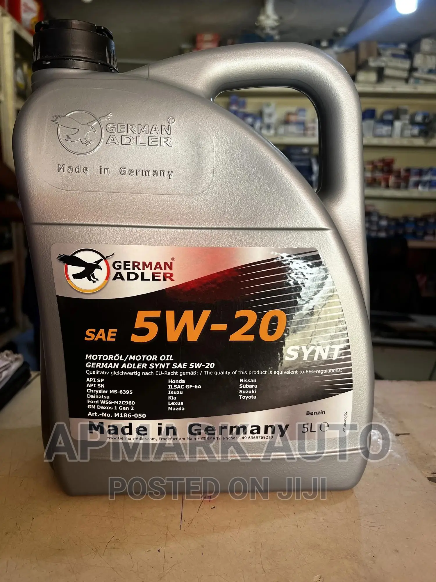 German Adler 5w/20 Fully Synthetic Engine Oil 5L