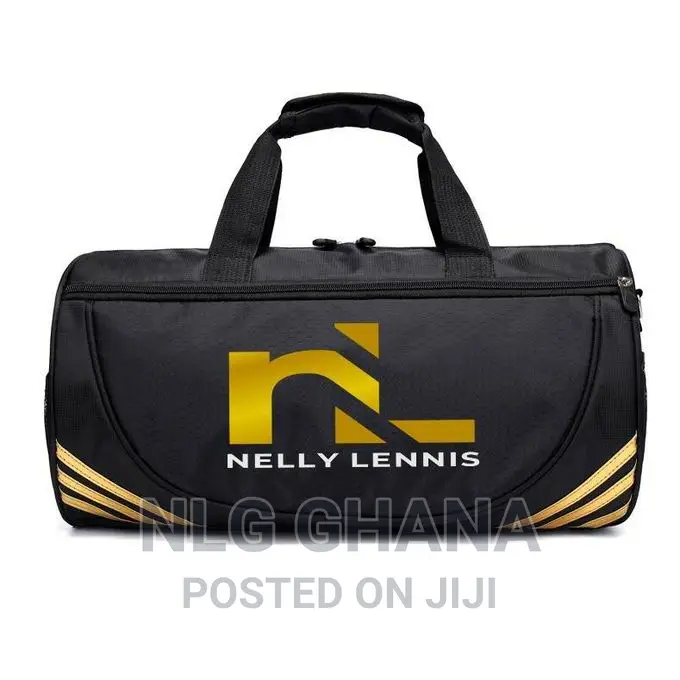 NELLY LENNIS Waterproof Duffel Bag - Black/Gold Strip