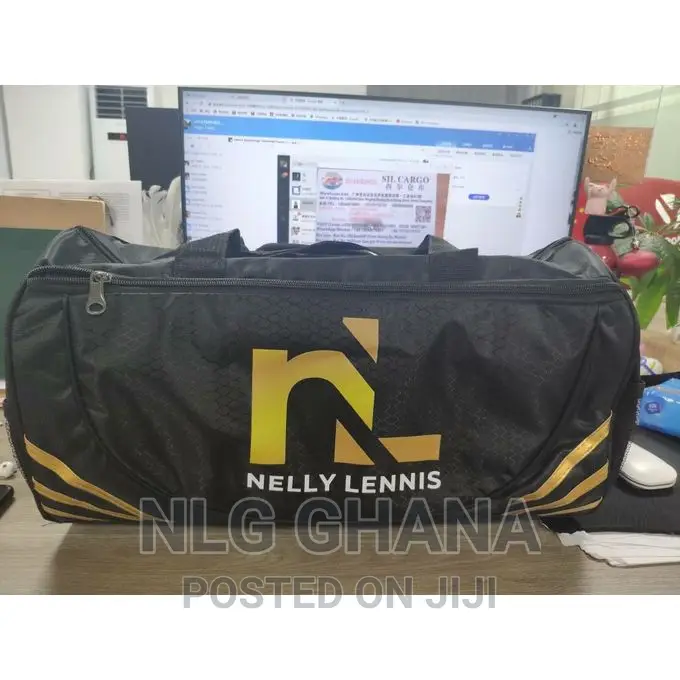 NELLY LENNIS Waterproof Duffel Bag - Black/Gold Strip