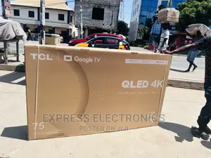 A New Slim Black TCL QLED Smart Android 75”C645 Tv