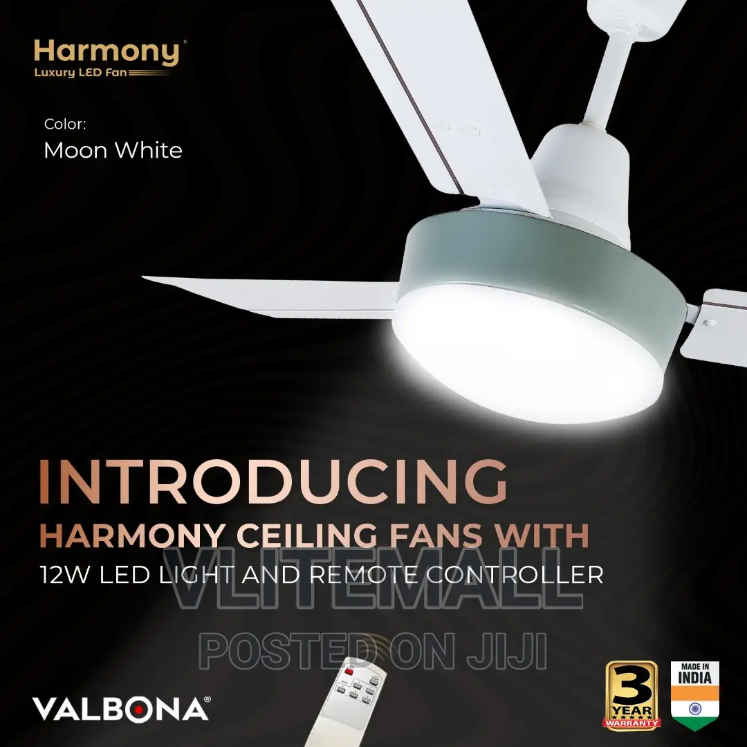Valbona Harmony Ceiling Fan With 12w LED Light