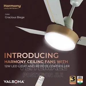 Valbona Harmony Ceiling Fan With 12w LED Light