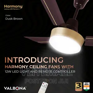 Valbona Harmony Ceiling Fan With 12w LED Light