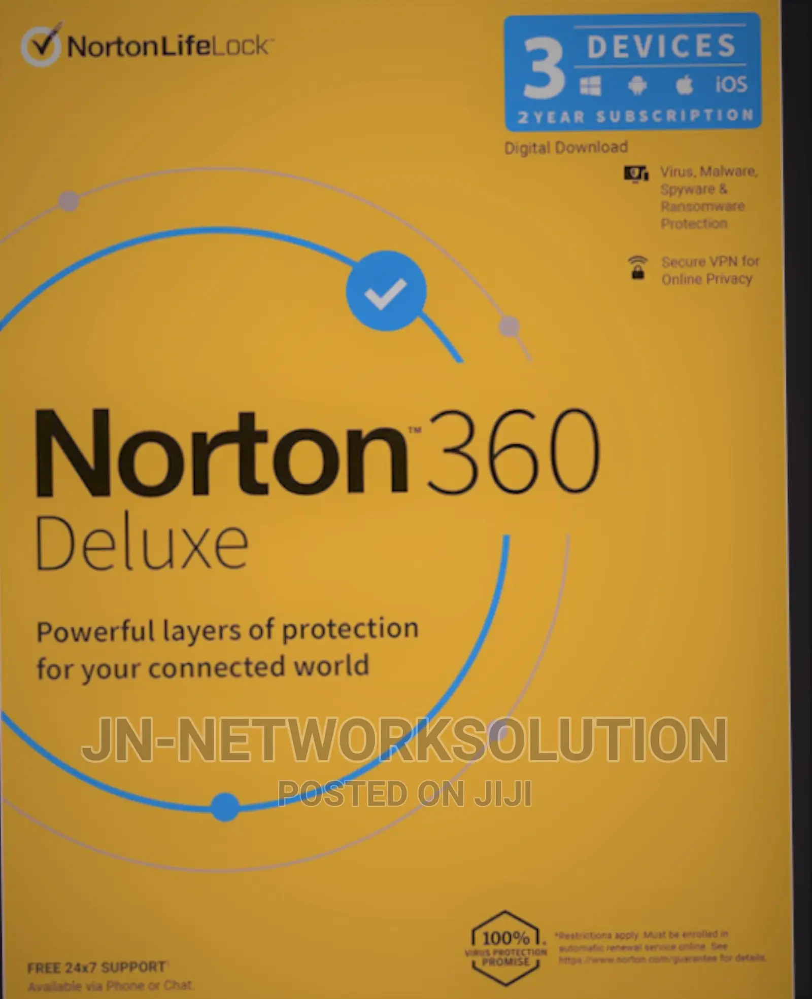 Norton 360 Deluxe 3 Devices 2 Year Windows/Mac/Android/Ios (
