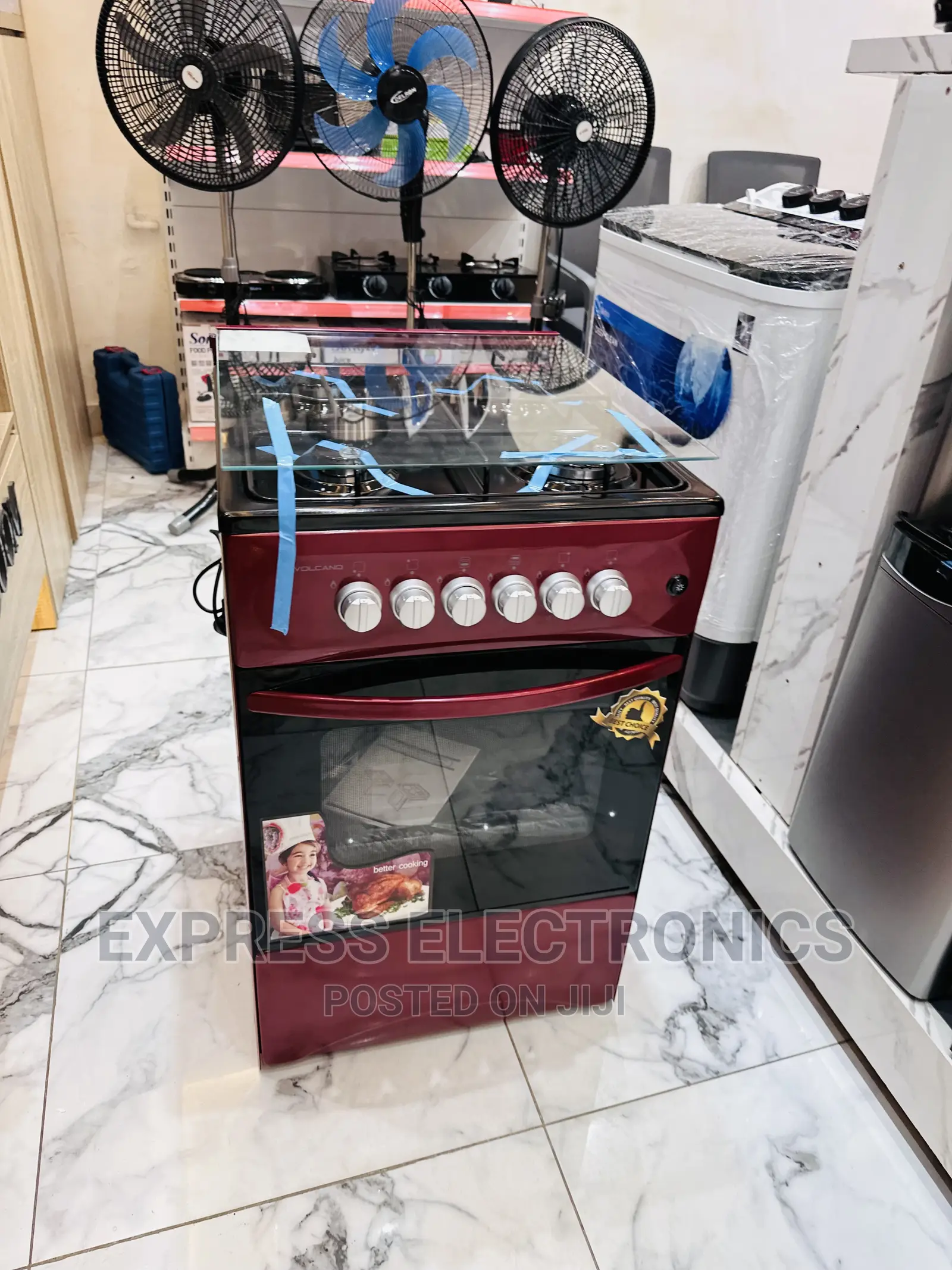 Tough and Durable Red Gas Cooker Oven 50/50 4burner