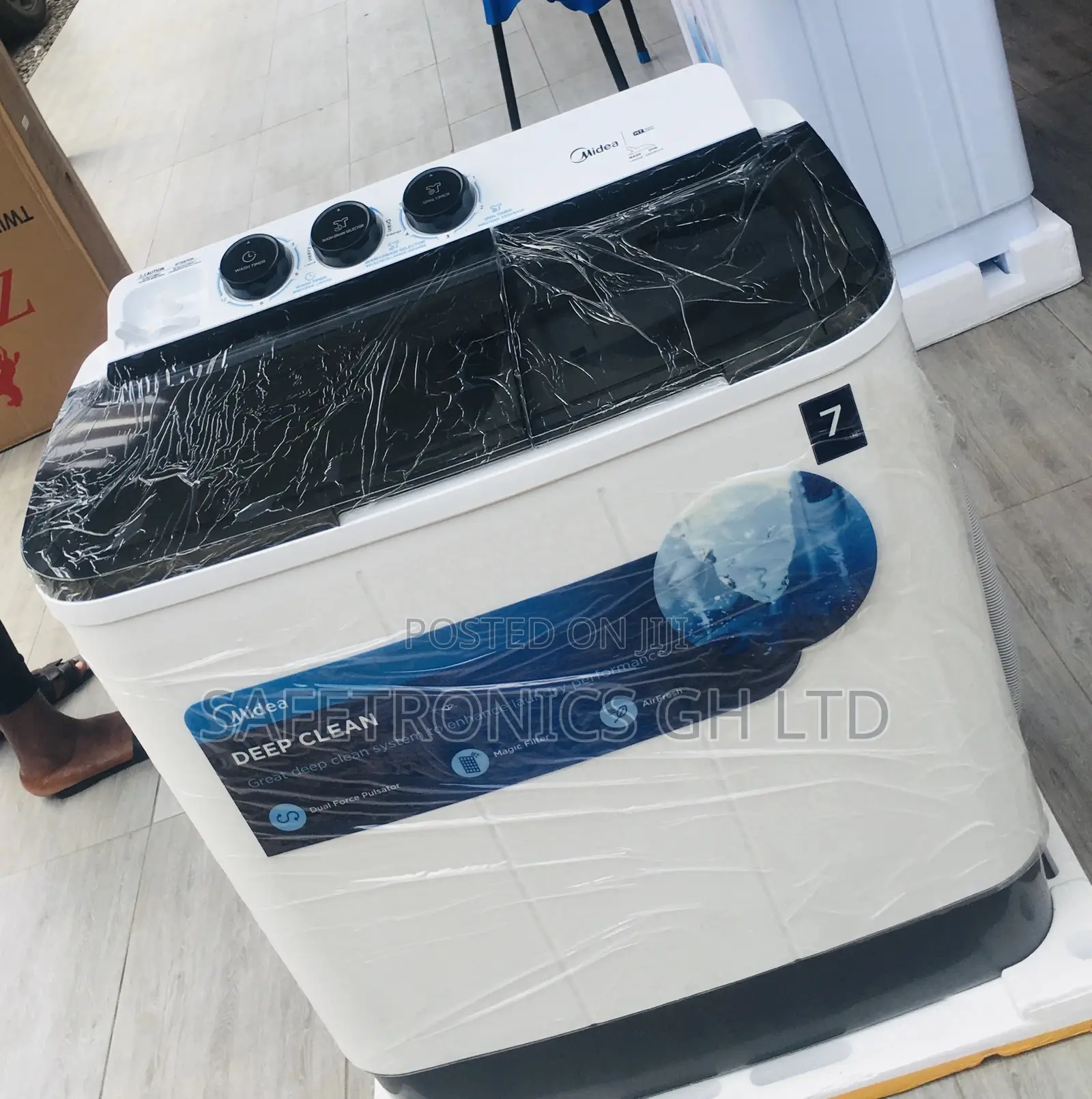  Washingmachine Semiautomatic Topload 7kg Midea White/Black