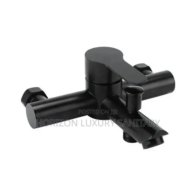 Matte Black Stainless Steel Bath Shower Mixer With Handle