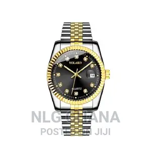 YOLAKO Diamond Face Steel Band Calendar Quarte Watch NLG 045