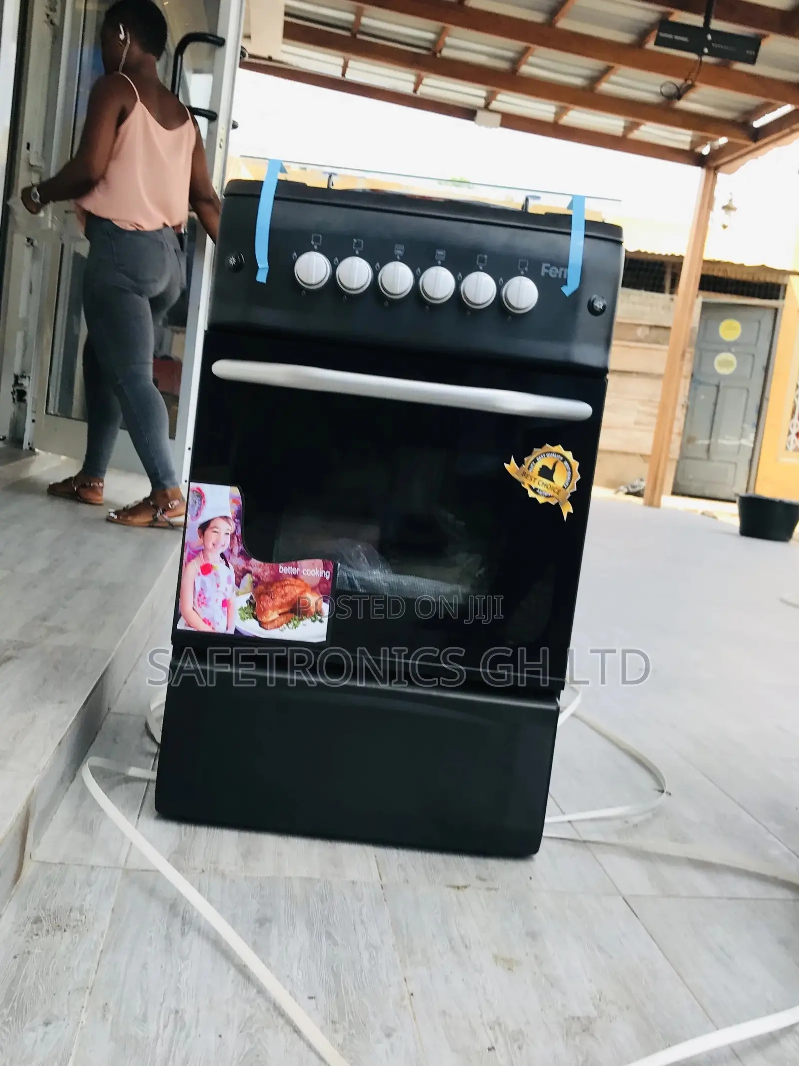Durable Ferre 4 Gas 50x55 Oven With Grill Red Cooker