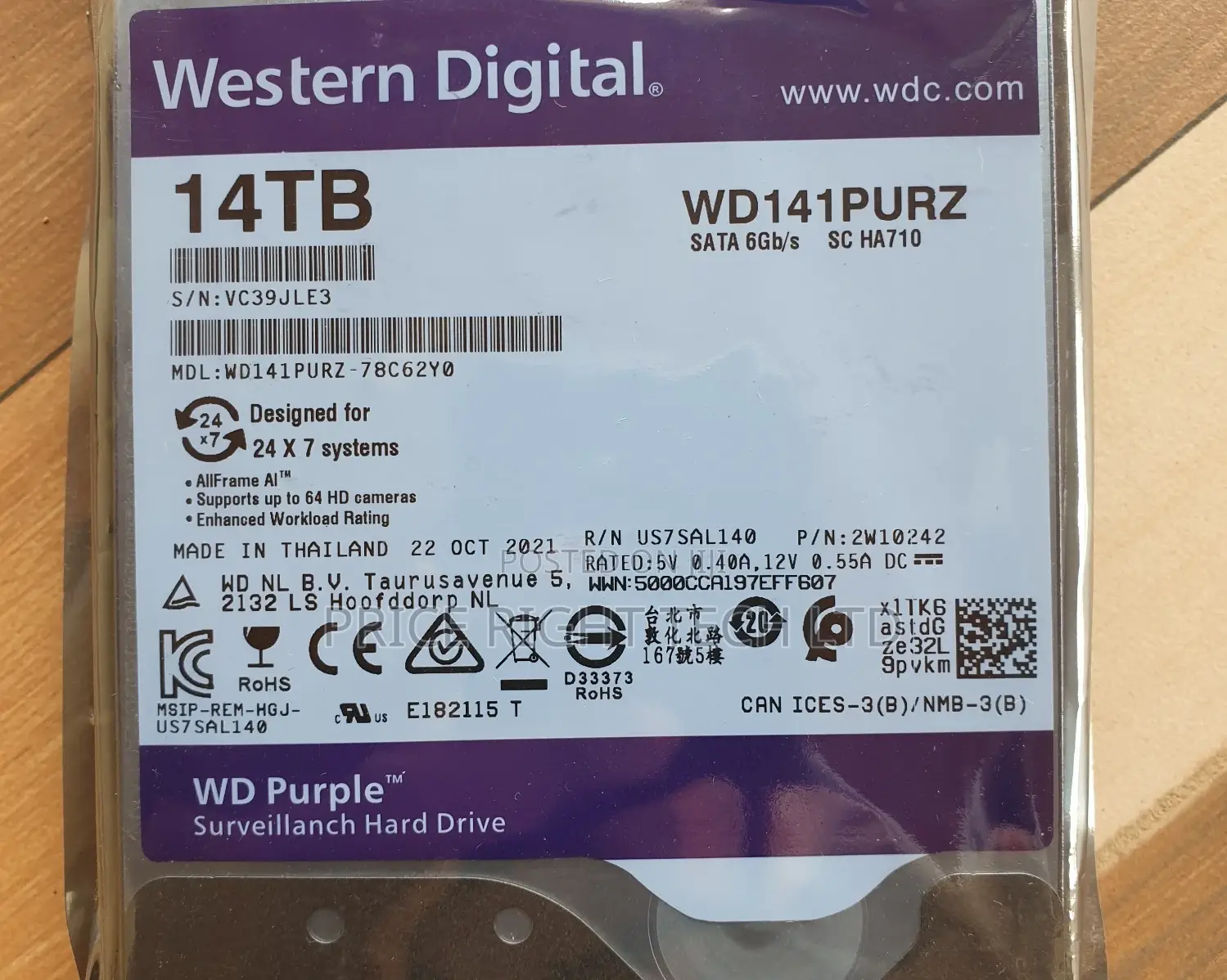 Brand New 14tb Wd Surveillance Hard Drive