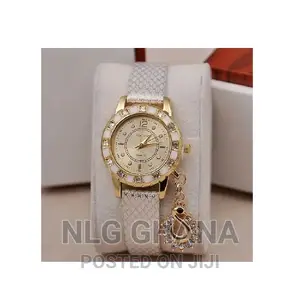 Diamond Pendant PU Leather Bracelet Watch