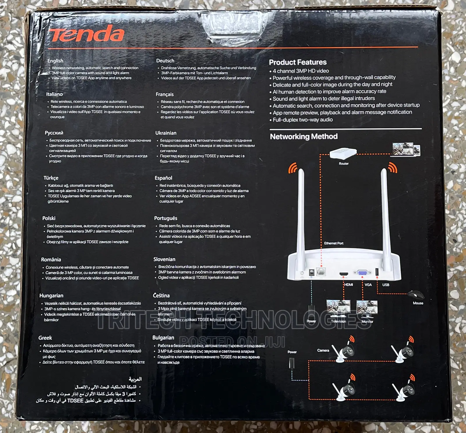 Tenda 4CH Wireless Video Security Kit With 1TB HDD (K4w-3tc)