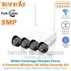 Tenda 4CH Wireless Video Security Kit With 1TB HDD (K4w-3tc)