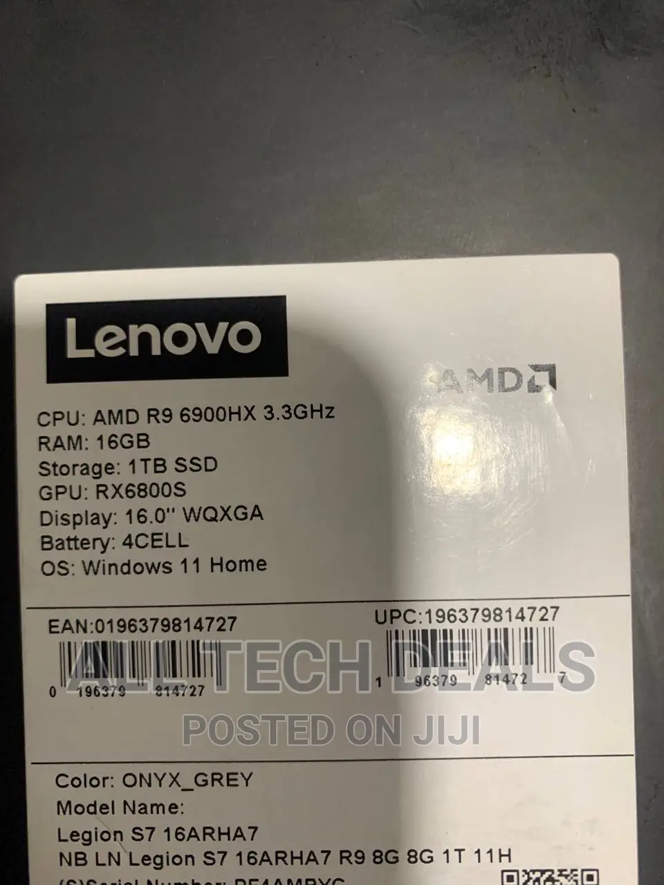 New Laptop Lenovo Legion 7 16GB AMD Ryzen 9 SSD 1T