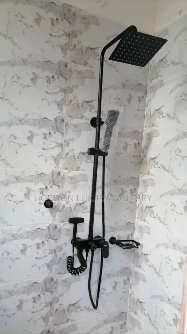 Black (4in1) Combined Telephone Shower With Shattaf(Bidet)