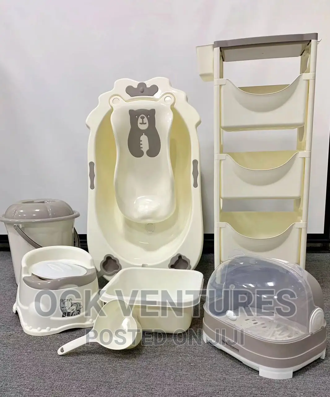 Baby Bath With Stand and Bottle Rack