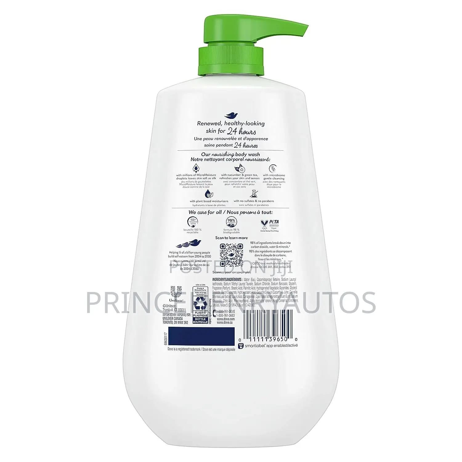 Dove Body Wash With Pump Cucumber Green Tea 30.6 Oz