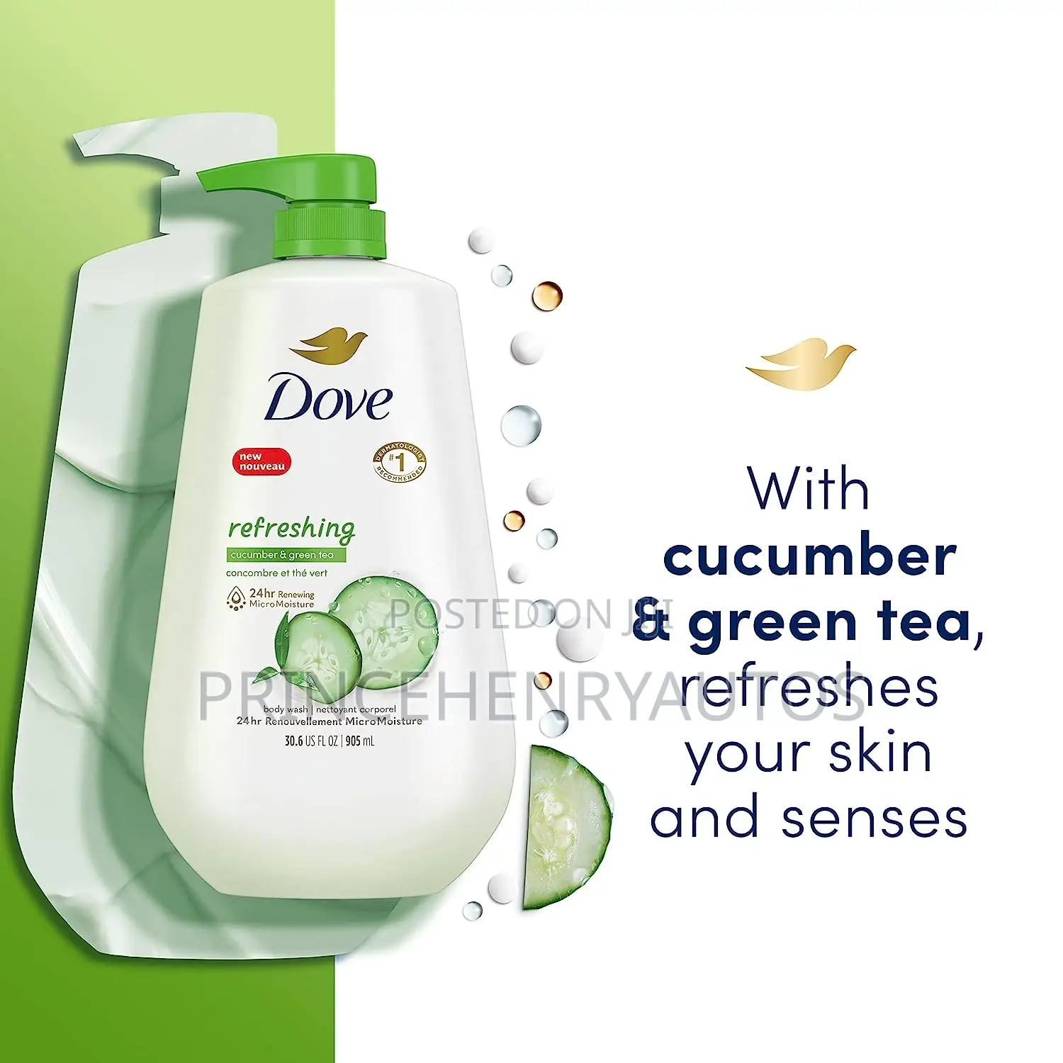 Dove Body Wash With Pump Cucumber Green Tea 30.6 Oz