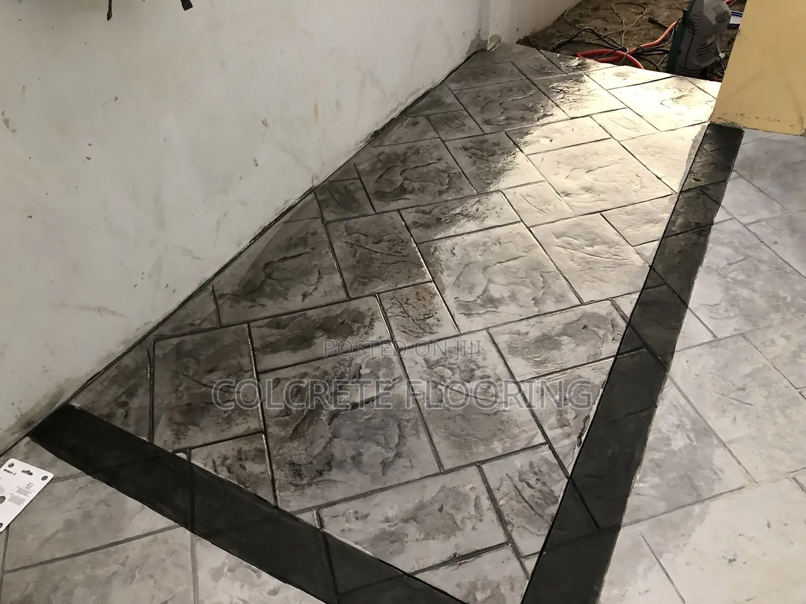 Bordered Stain Stamped Concrete
