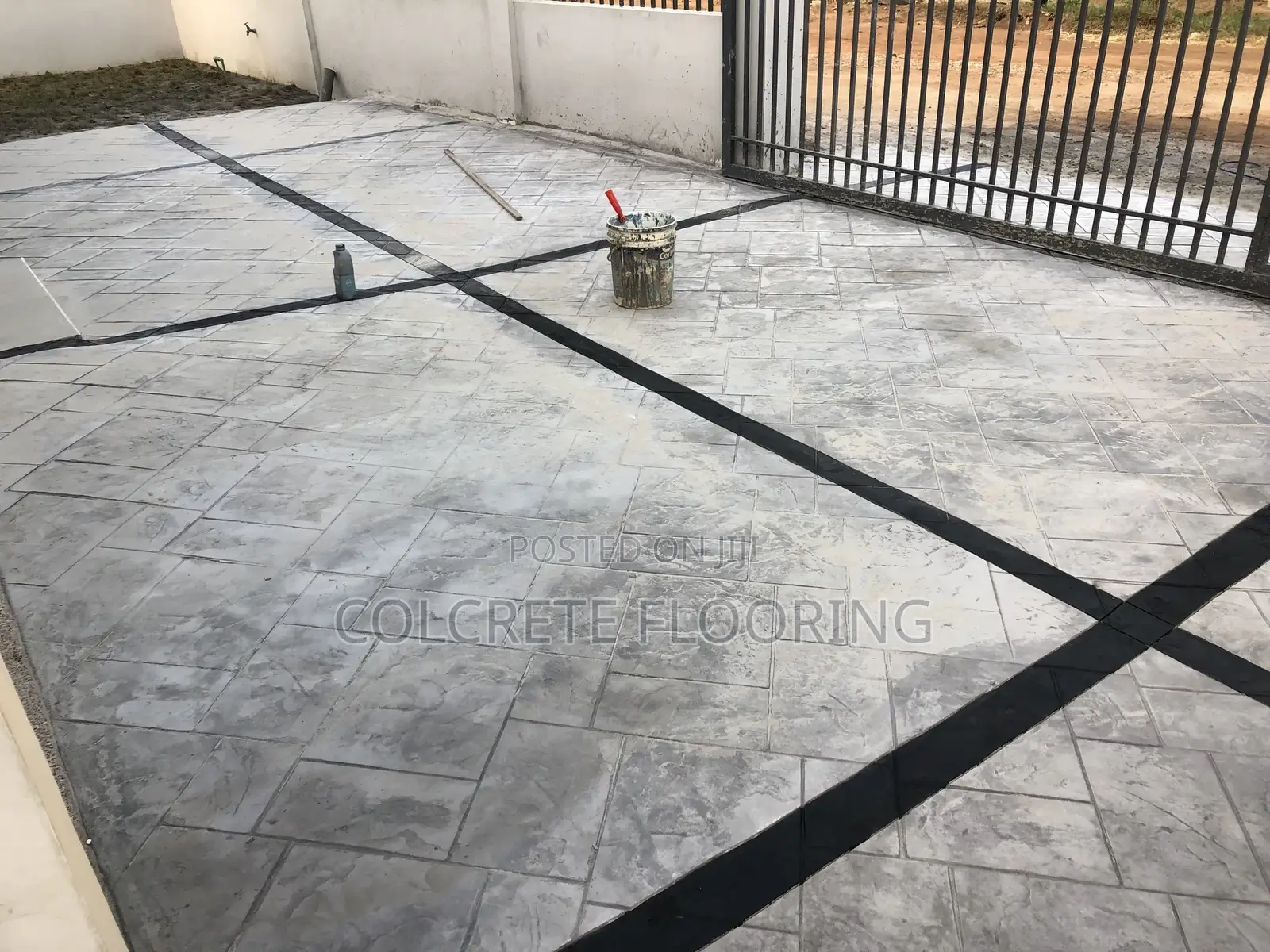Bordered Stain Stamped Concrete