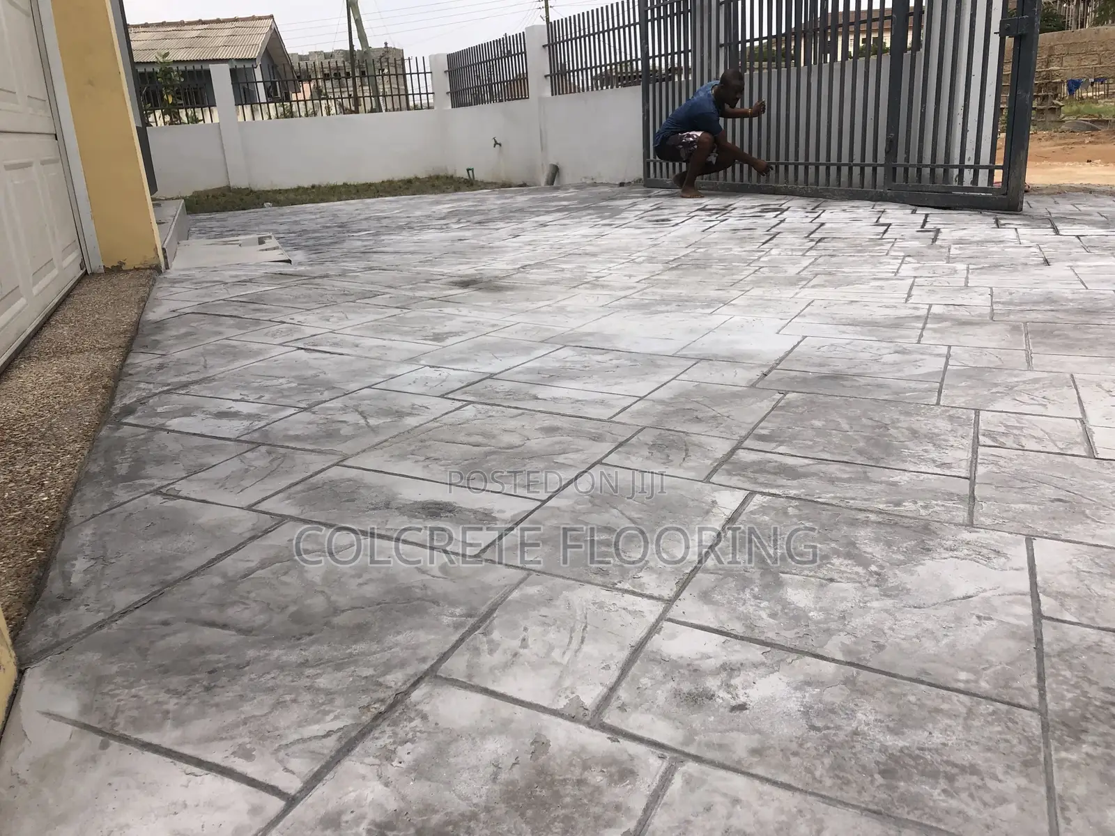 Bordered Stain Stamped Concrete